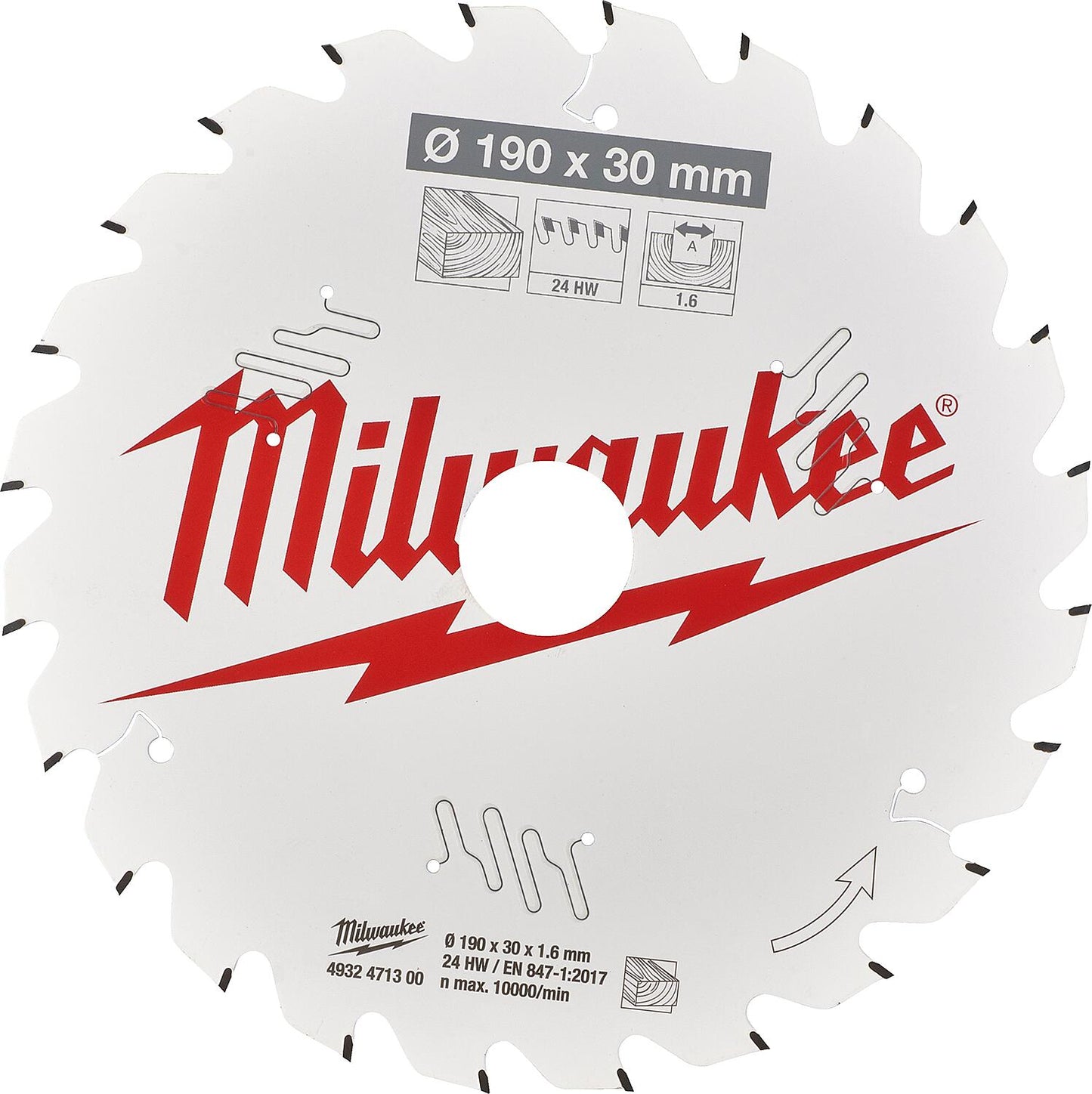 Lame de scie circulaire Milwaukee 165 x 1,6 x 20, 24 dents