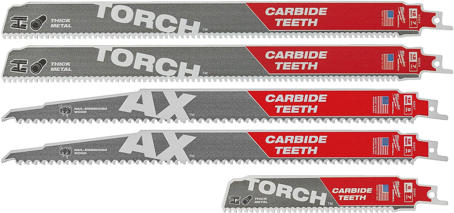 Jeu de 5 lames de scie alternative Milwaukee