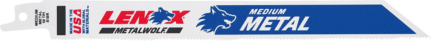 Lames de scie alternative Lenox METALWOLF™ WAVE EDGE™, longueur 203 mm, 18 TPI, paquet de 5