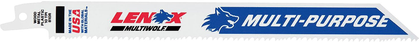 Lenox MULTIWOLF™ WAVE EDGE™ reciprocating saw blades, 230 mm length, 10 TPI, pack of 5