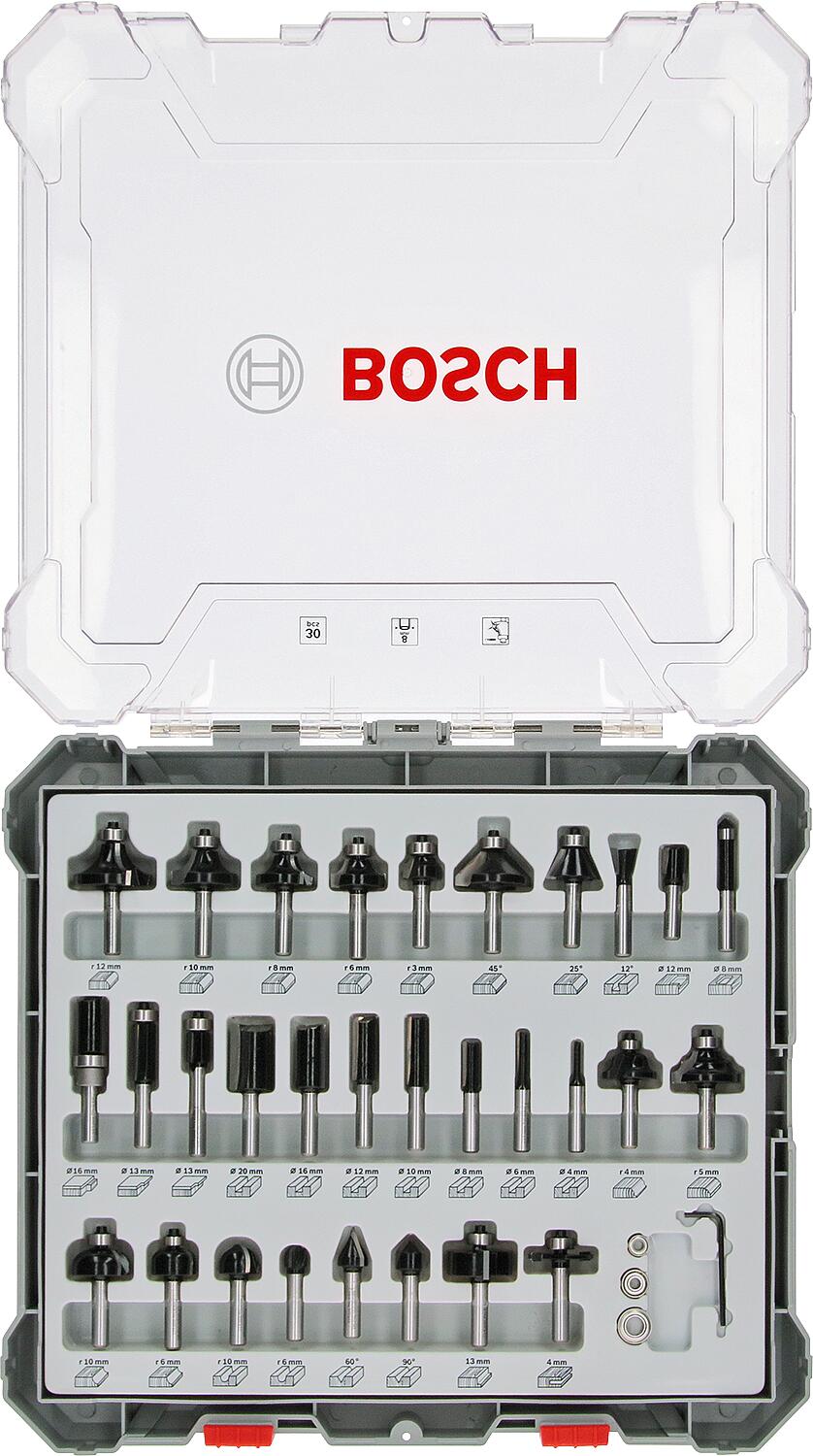 Fräser-Set BOSCH mit 8mm Schaft 30-Teilig