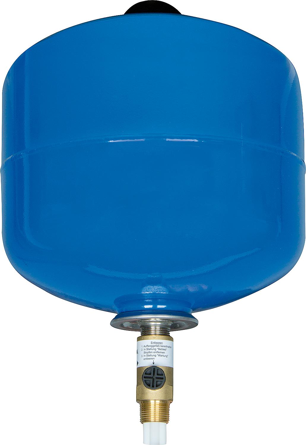 Expansion vessel for drinking water Extravarem 8 Ltr. with shut-off valve (o. R), DVGW tested