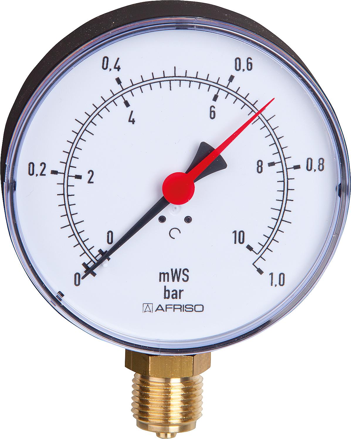 Hydrometer ø 100 mm, DN 15 (½“), radial