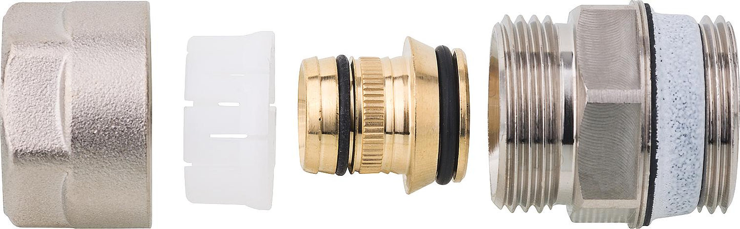 Compression fitting 32 mm x 3/4'' with double nipple for 20x2 mm plastic pipes