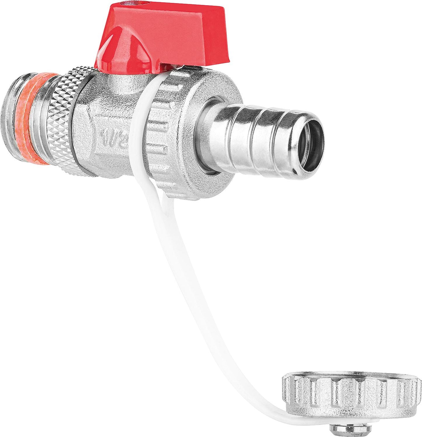 KFE Kugelhahn mit Hebel DN15 (1/2") Messing vernickelt mit Teflondicht.