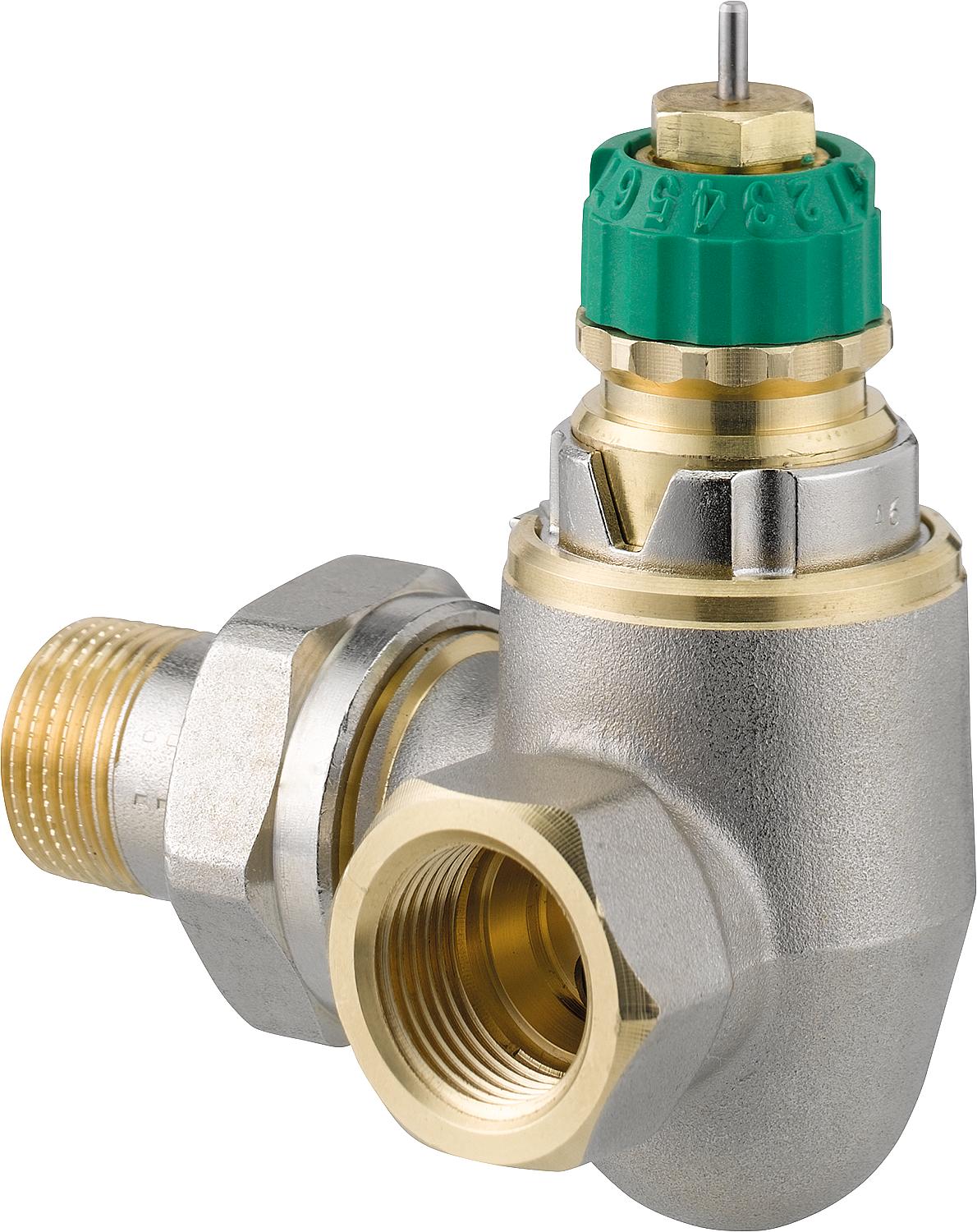 Thermostatic valve body Danfoss Dynamic Valve RA-DV, DN10 (3/8"), right-hand angle