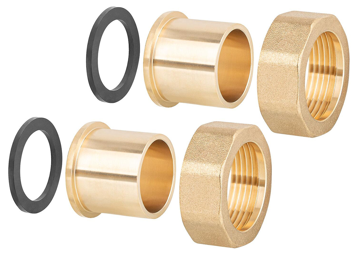 Solder connection fitting 3/4" x 15mm, each with 2 union nuts, solder sleeves and sealing rings