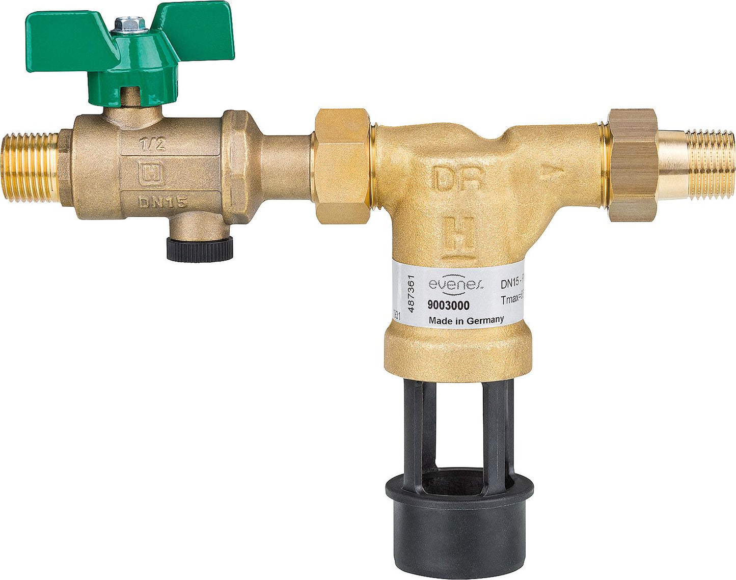 Systemtrenner evenes CA295 1/2", mit Absperrung und Entleerung