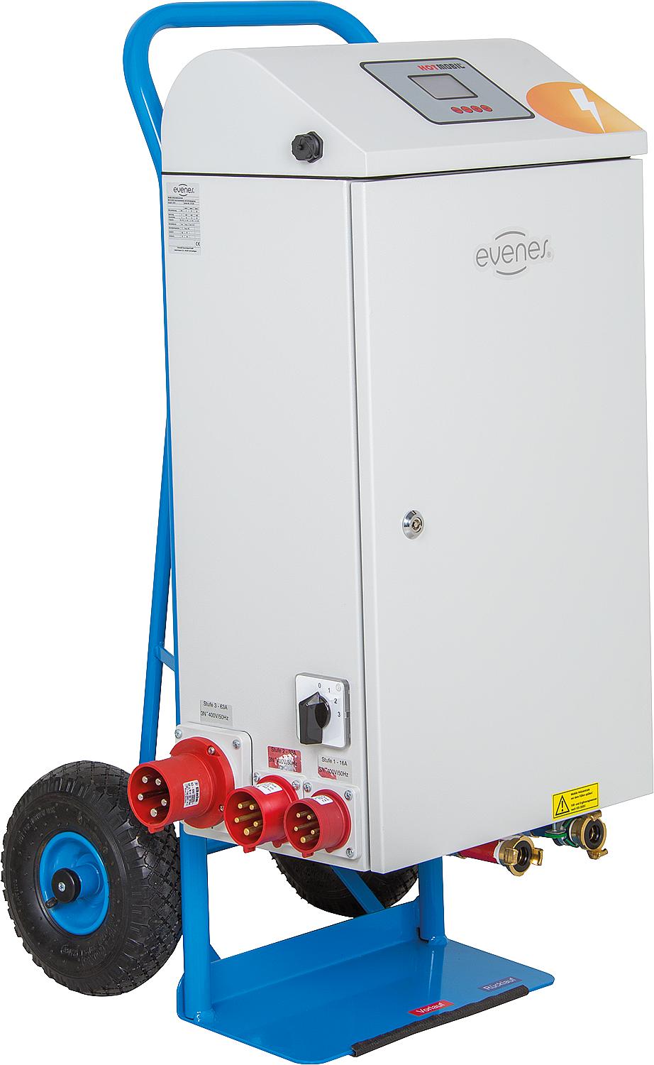 Unité de chauffage électrique mobile avec prise triphasée, sans câble de raccordement