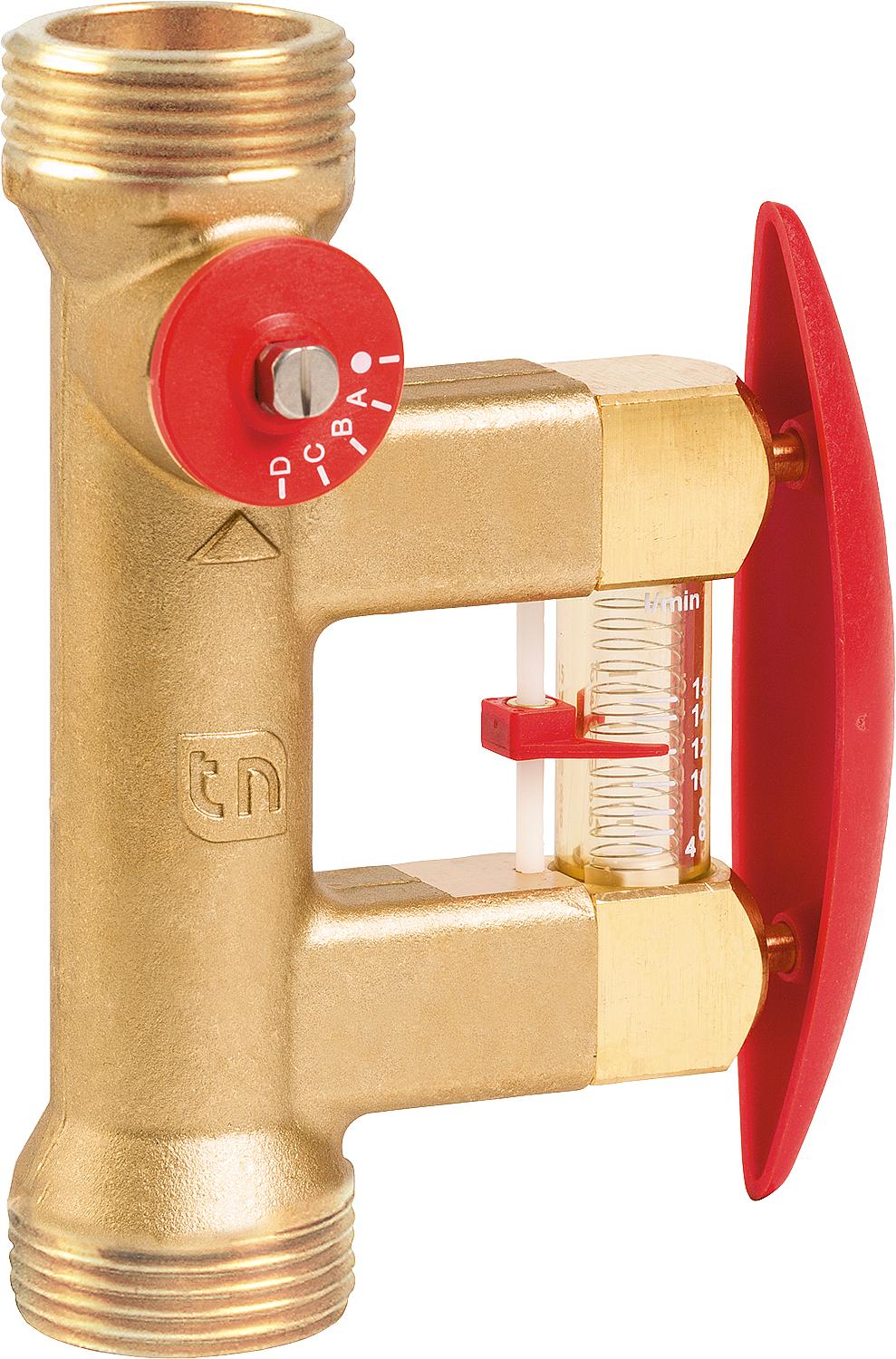 Balancing valve Tacosetter Bypass Solar 130, DN 25 AG 1 1/4"x1 1/4", 10-40 l/min, Kvs: 8.1