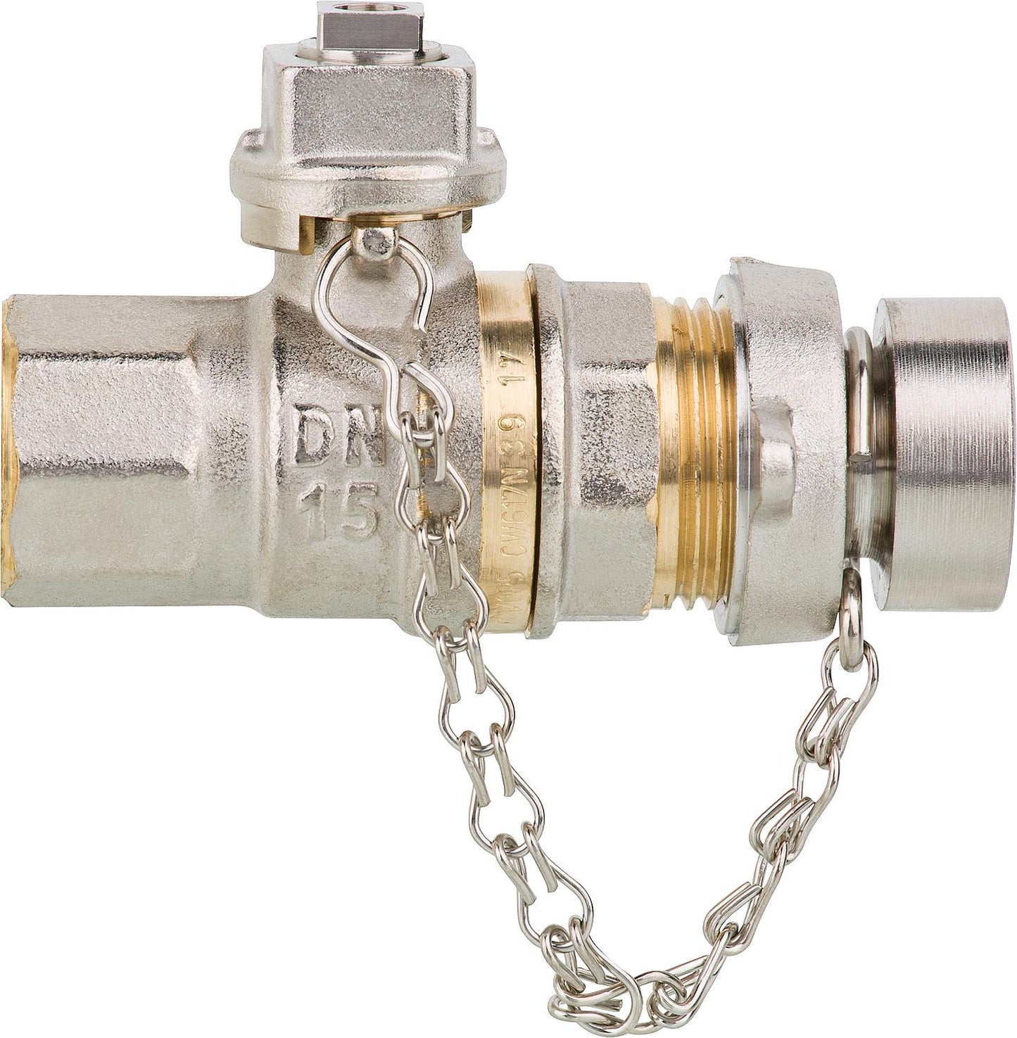 Kugelhahn Tappy, für Vierkantschlüssel, PN 40, DN 15 (1/2")