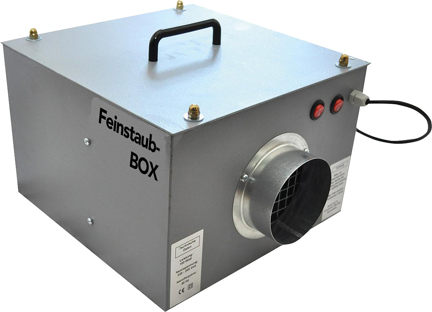 Fine dust box outlet Ø DN90 and DN100 with transition