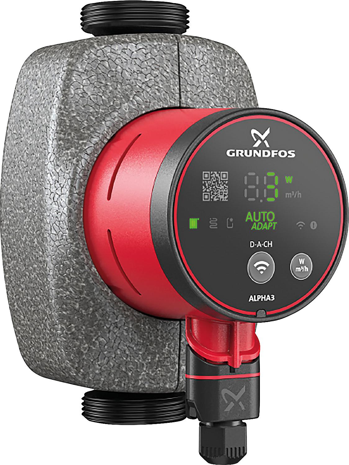 Grundfos Alpha 3 25-40 circulation pump, DN25(1"), PN10, 230V, installation length 180mm