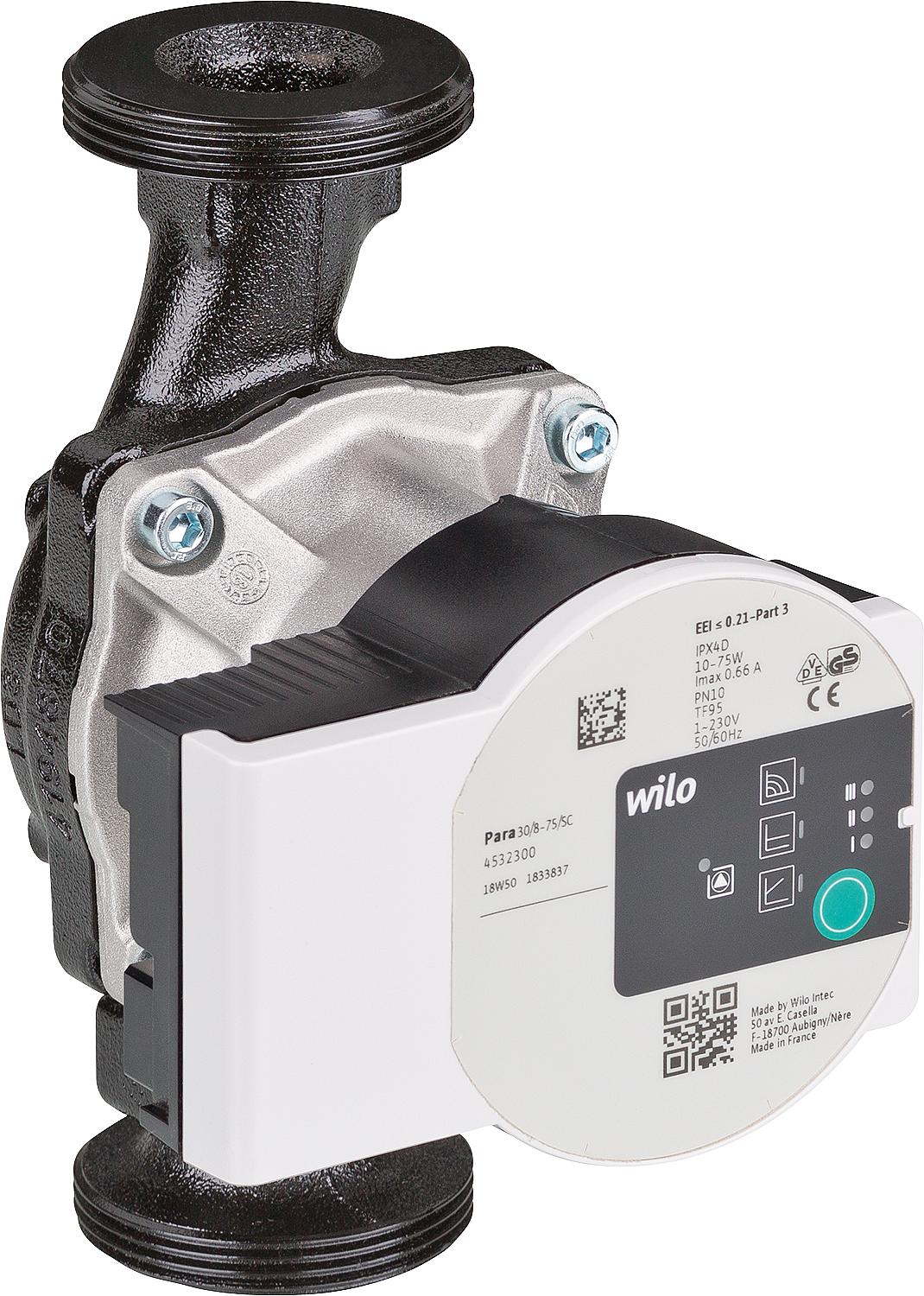 Replacement circulation pump Wilo Para 30/8 SC DN 32 (1 1/4") installation length 180mm, 230V