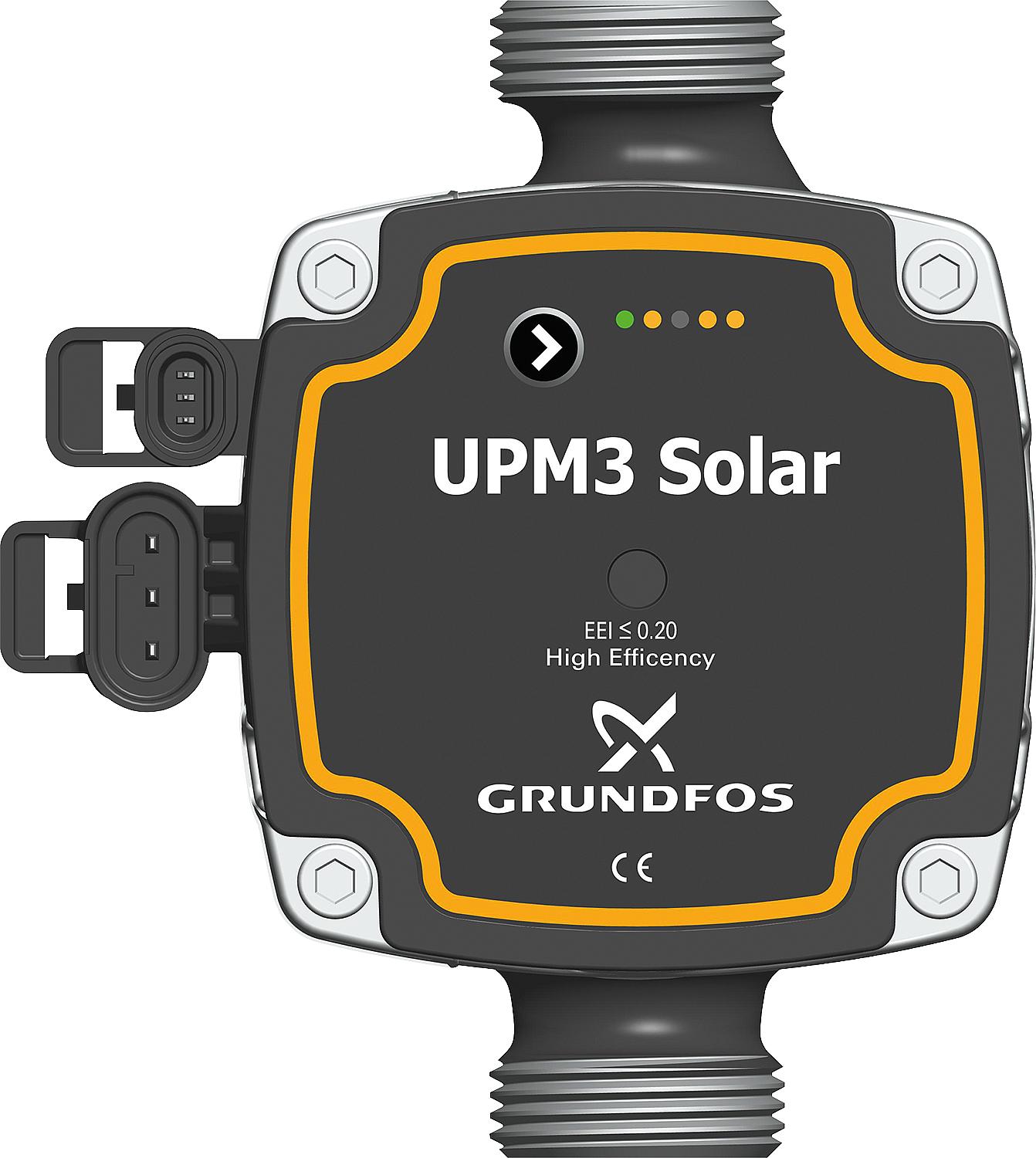 Umwälzpumpe Grundfos UPM3 15-75, Länge 130mm Solar DN25 (1") AG, 9 Uhr, PWM
