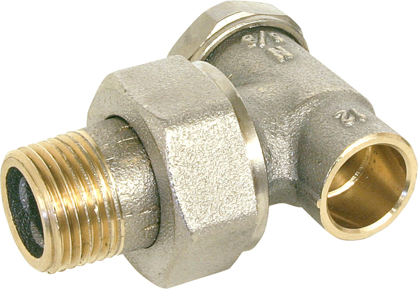 Return fitting DN15 (1/2") x 15mm solder connection, angled design