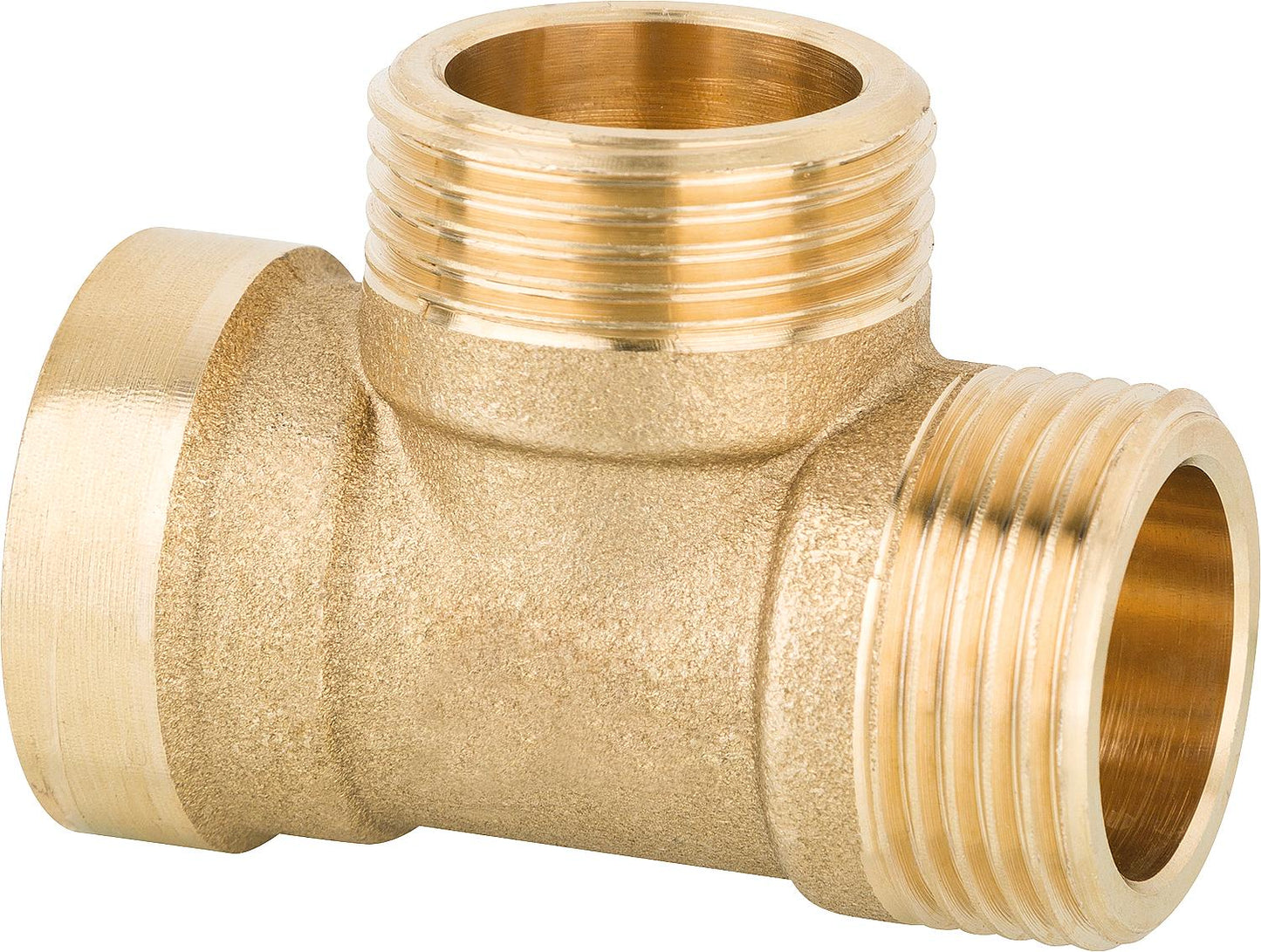 Brass tee IG15 (1/2") male x DN20 (3/4") male x DN20 (3/4") male, flat sealing PN10