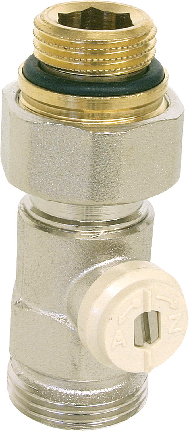 Single ball valve, through-valve, 1/2" male thread, pipe connection 3/4"