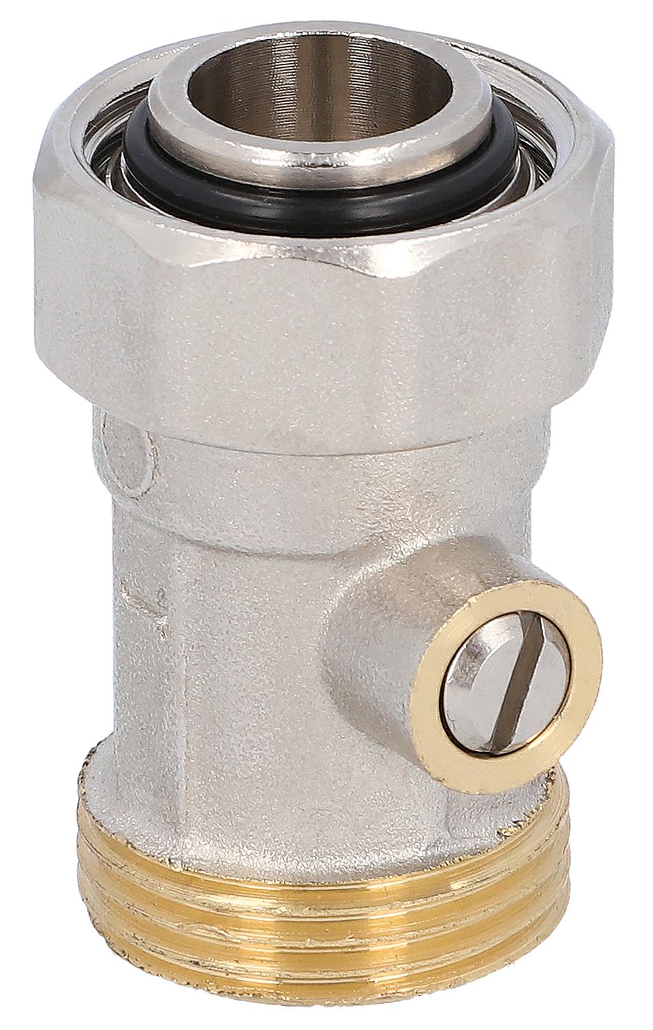 Single ball valve, straight-through 3/4" female thread, Eurocone pipe connection 3/4"