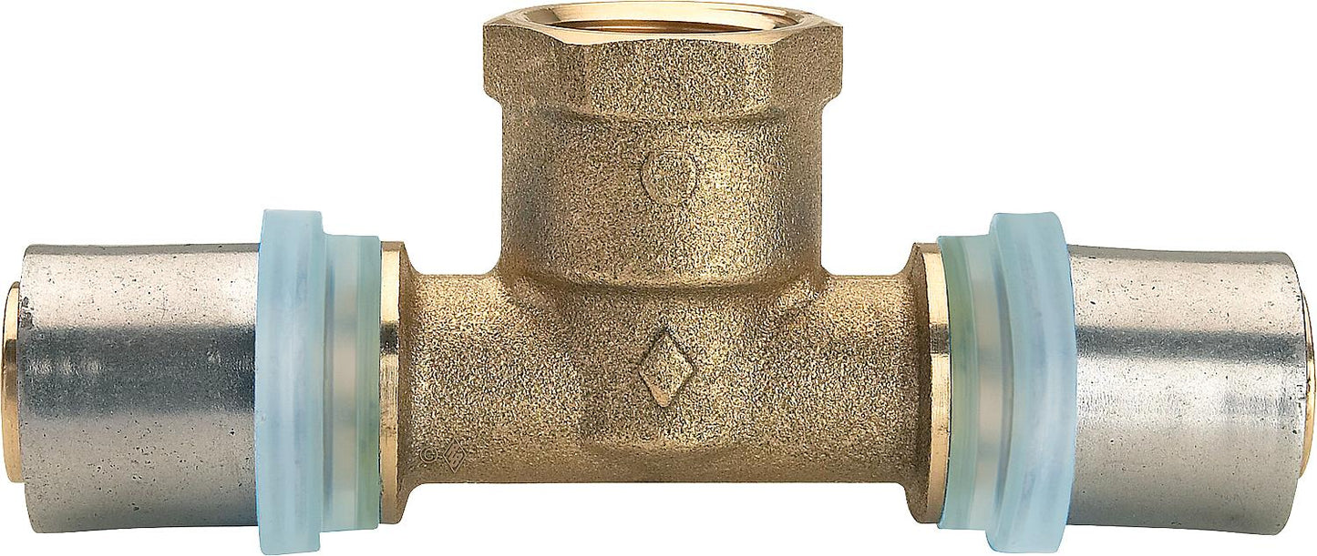 Press fitting for MSVR TH contour transition tee (female thread) 14x2mm-1/2''-14x2mm