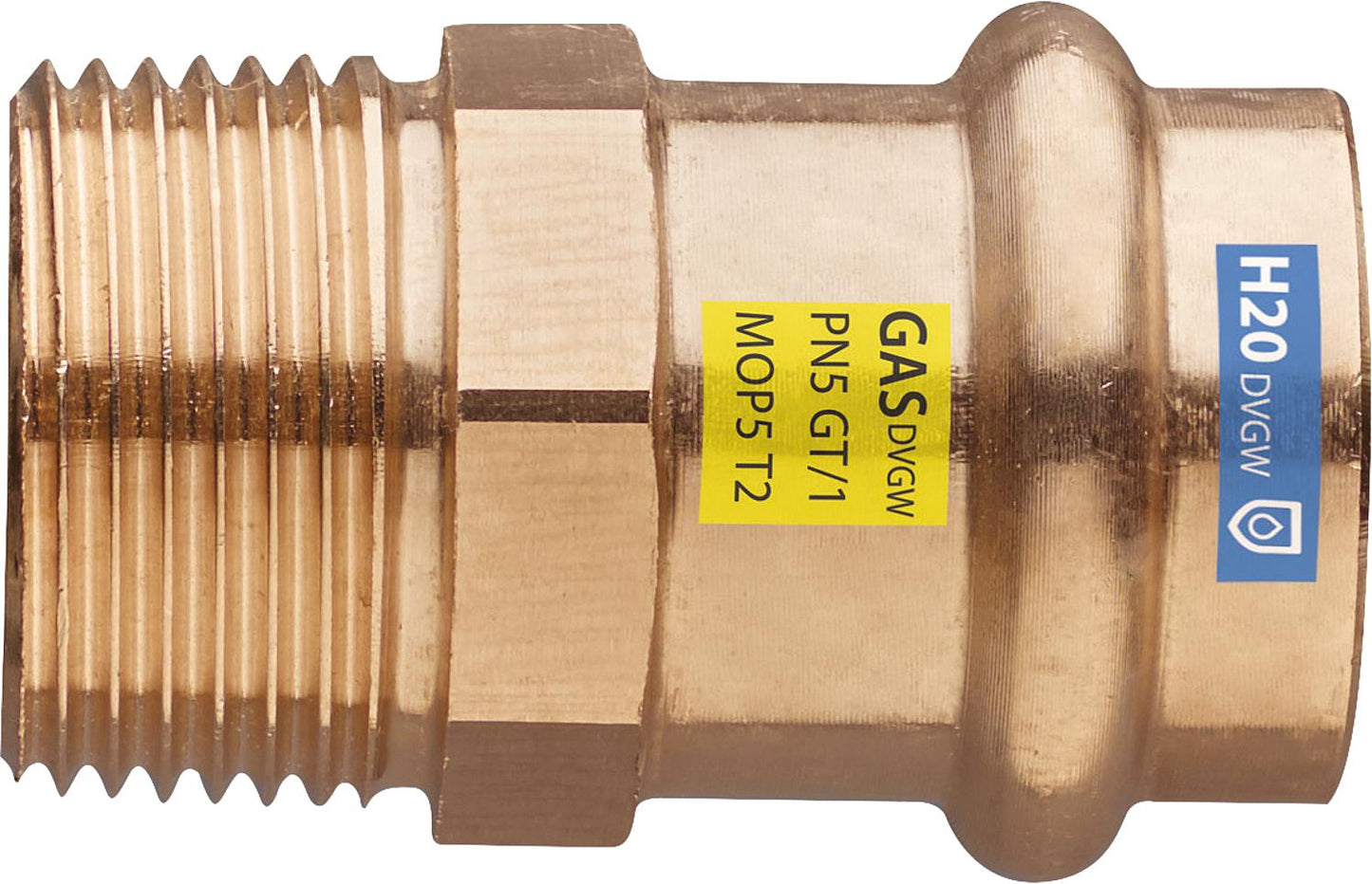 Raccord de transition en laiton rouge à pression avec filetage mâle