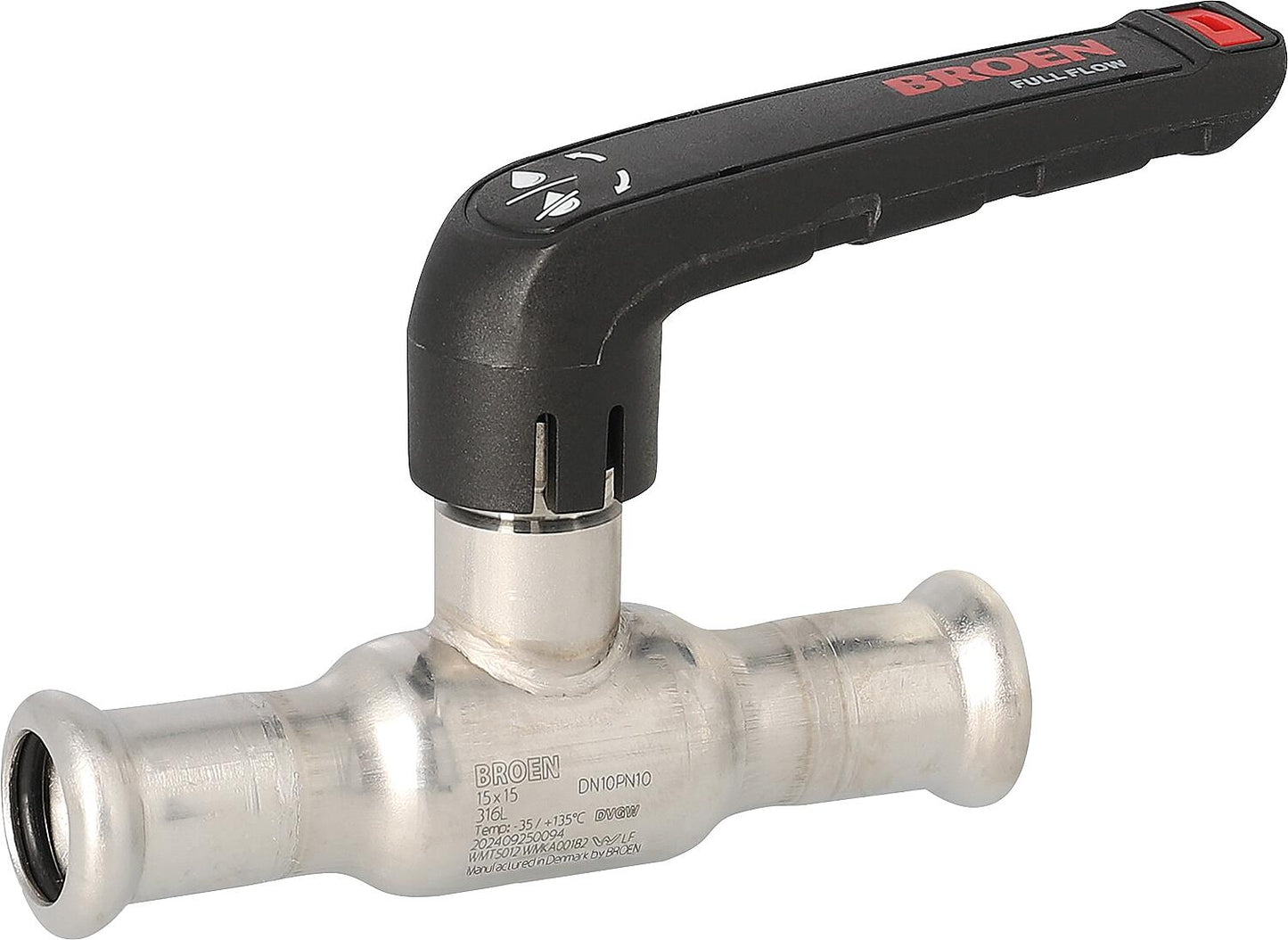 Vanne à bille à pression en acier inoxydable avec levier manuel