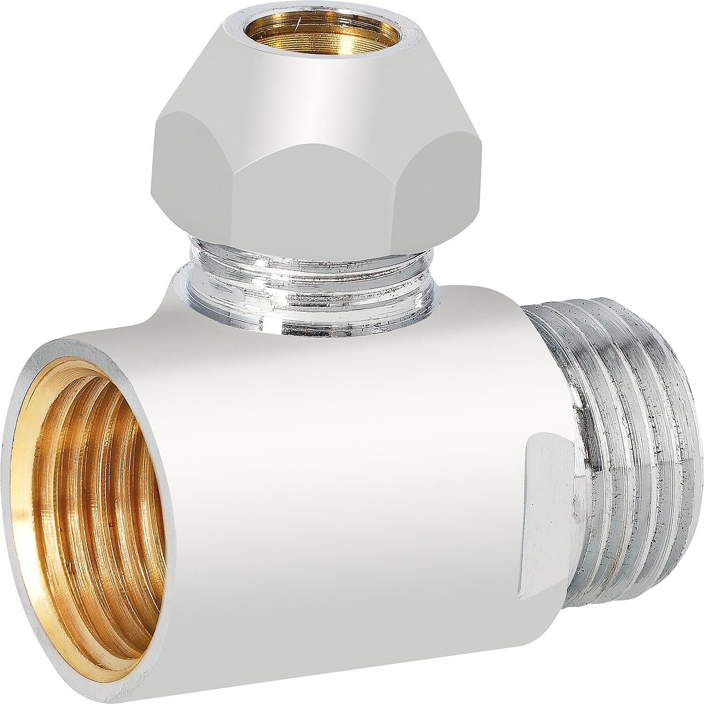 Rallonge en T en laiton chromé DN 15 (1/2") x 10 mm