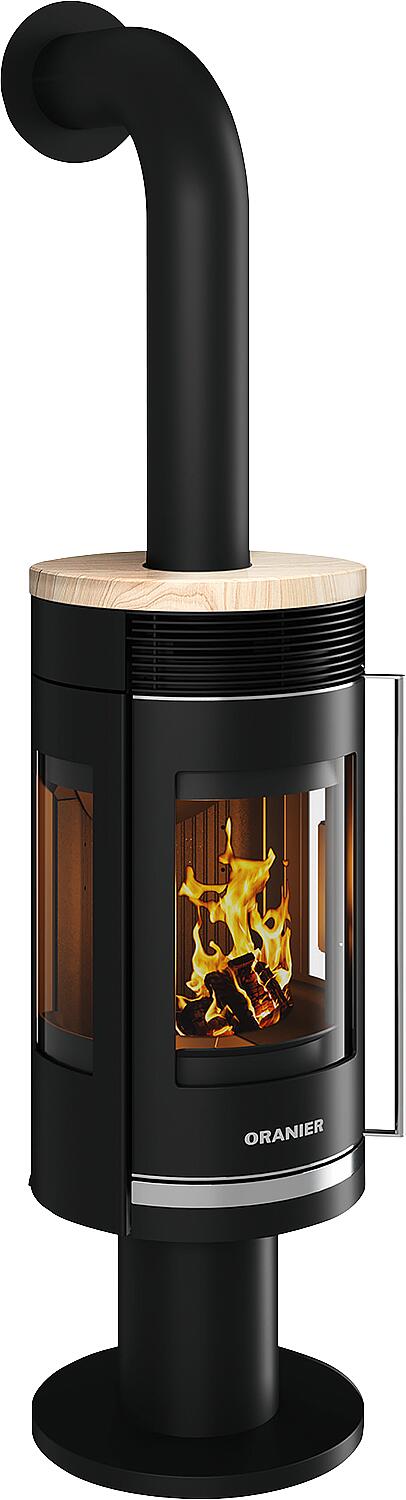 Poêle à bois Oranier Rota Twist, corps en acier, noir