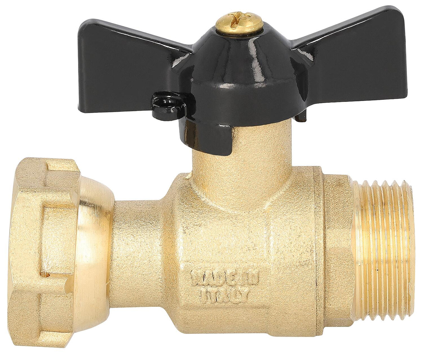 Messing-Kugelhahn DN20(3/4“)AG x DN20(3/4“) ÜWM, mit Flügelgriff