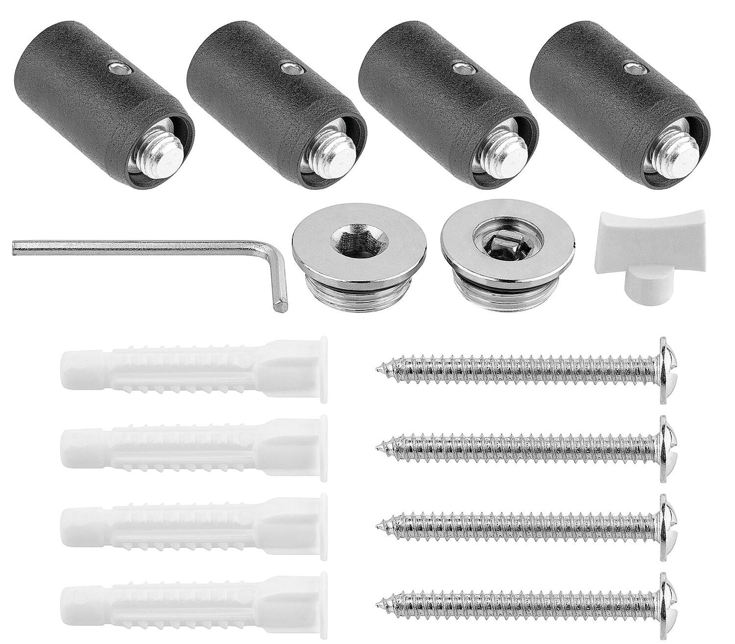 Mounting kit for GARDA towel radiators, black