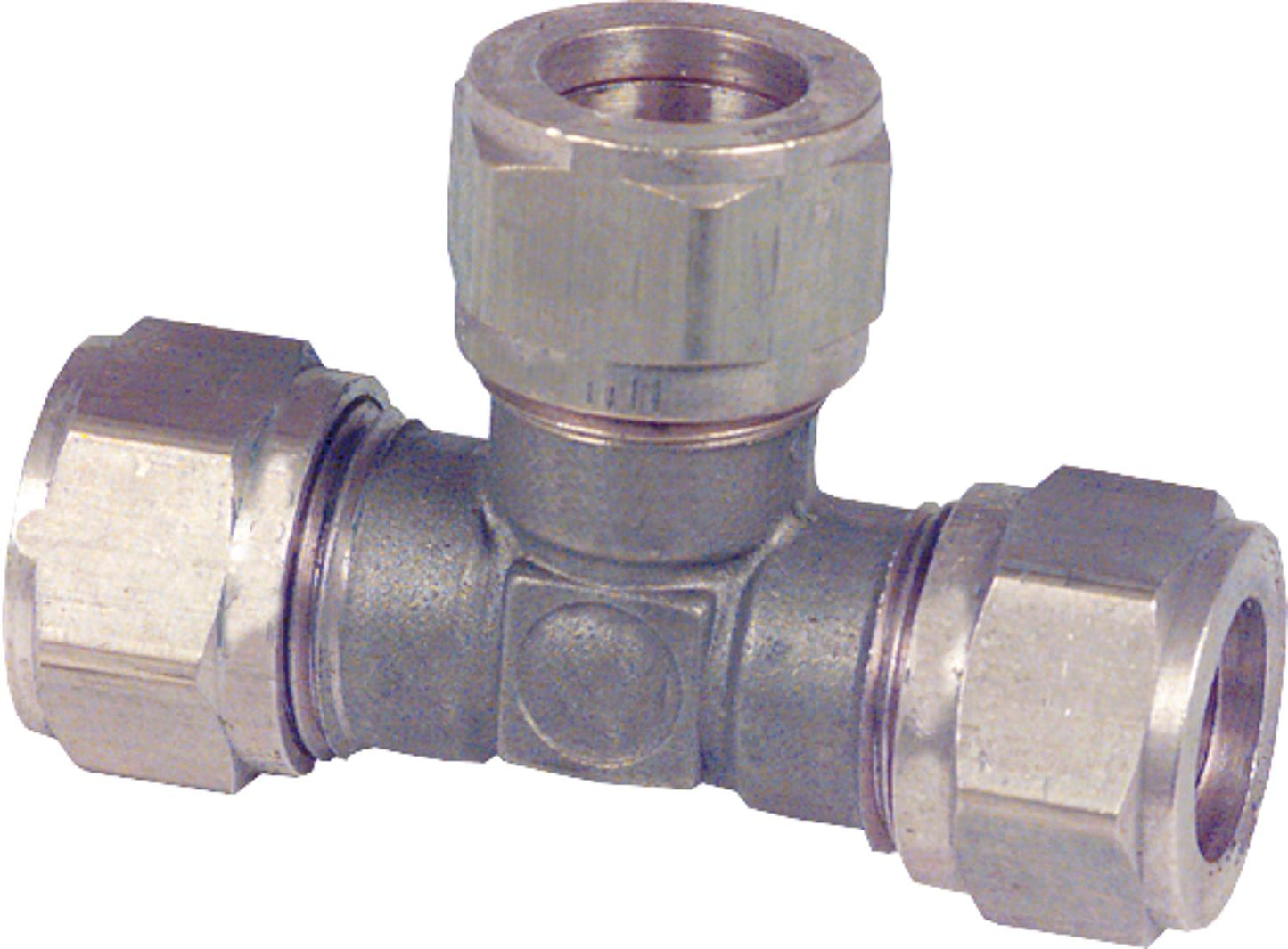 Compression fitting brass T-piece, 14x14x14mm