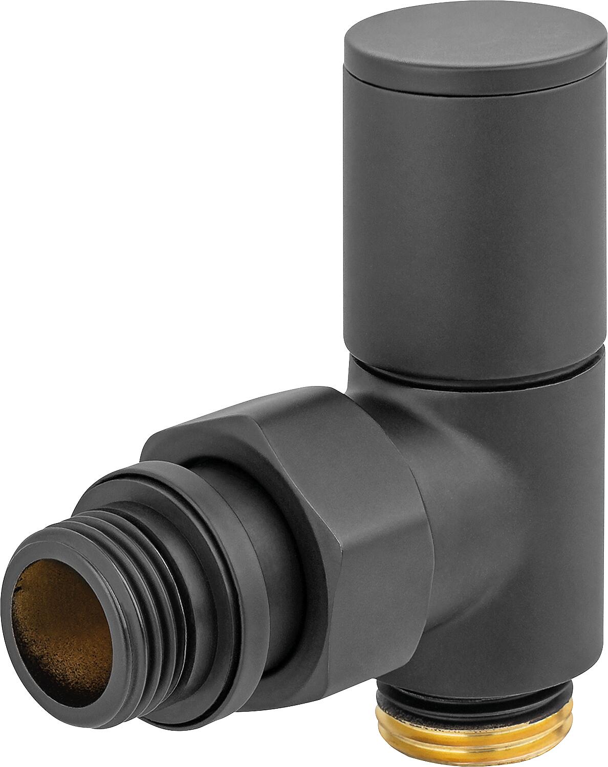 Regulating and shut-off valve 200NN, black DN15 (1/2"), angle shape