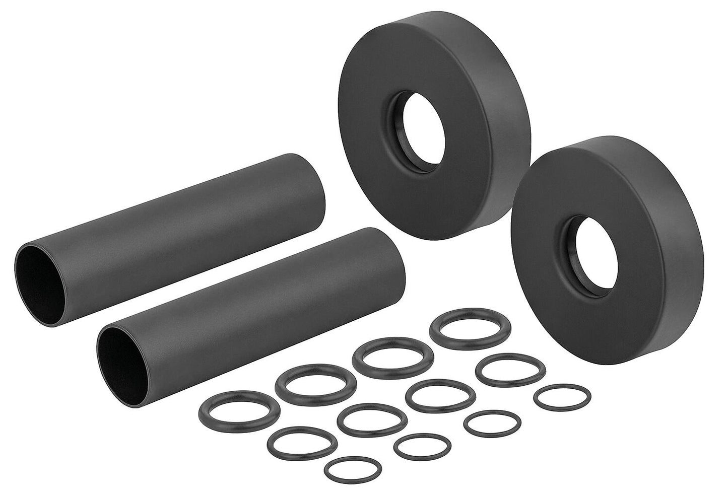 Einzelnrosetten-und Verkleidungsset schwarz, Rohrlänge 70 mm