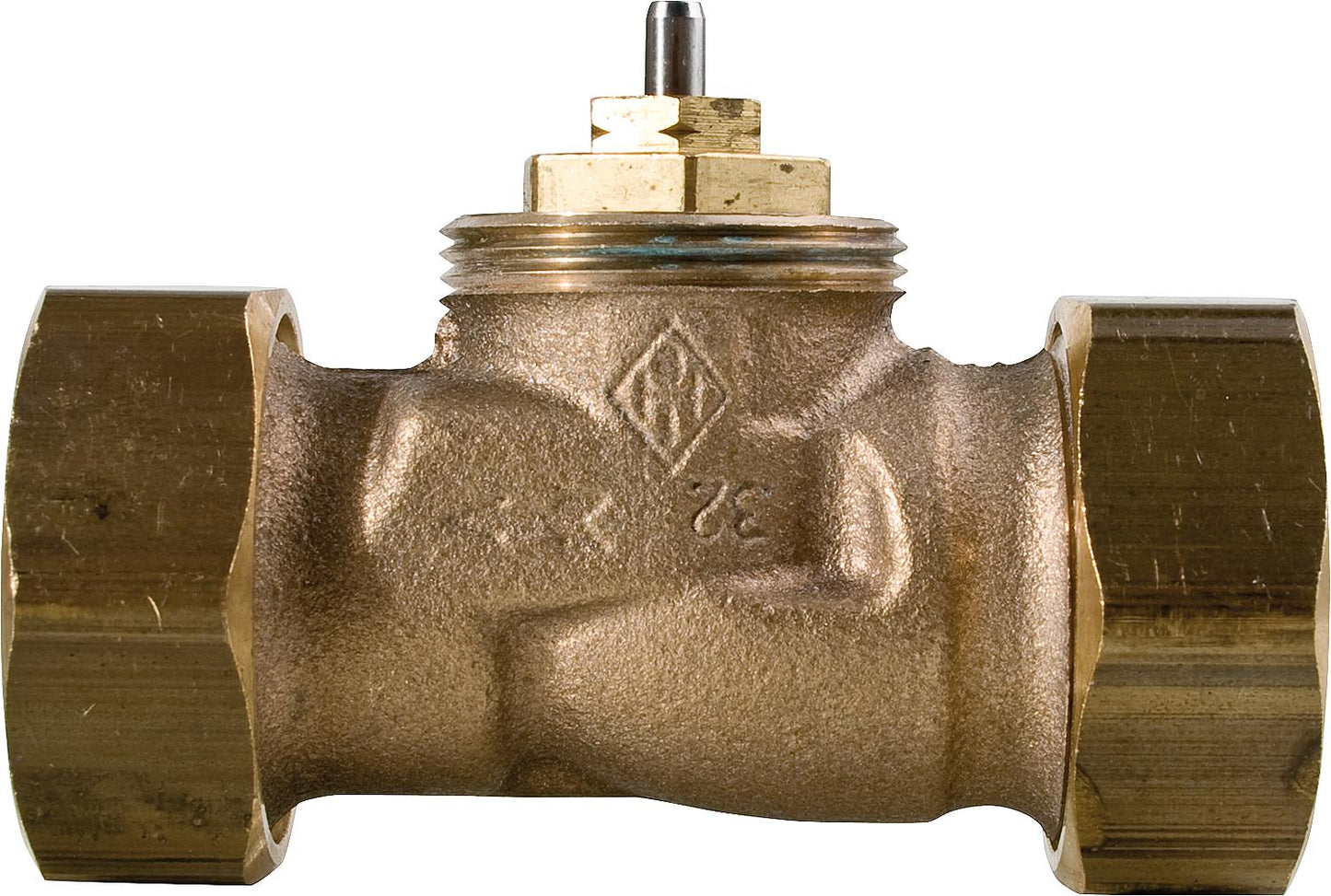 Thermostatic valve body, straight-through, flat sealing, DT 15 (1/2"), Kvs 2.50