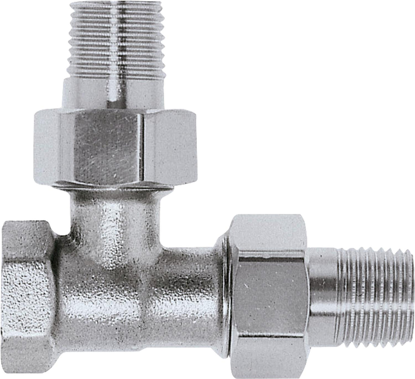 Three-way valve body screw nipple DN 15 (1/2") 15 (1/2") nickel-plated brass
