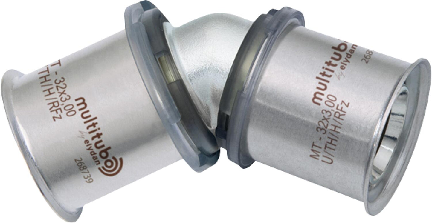 MULTITUBO press angle 45° Ø32-Ø32mm, tin-plated