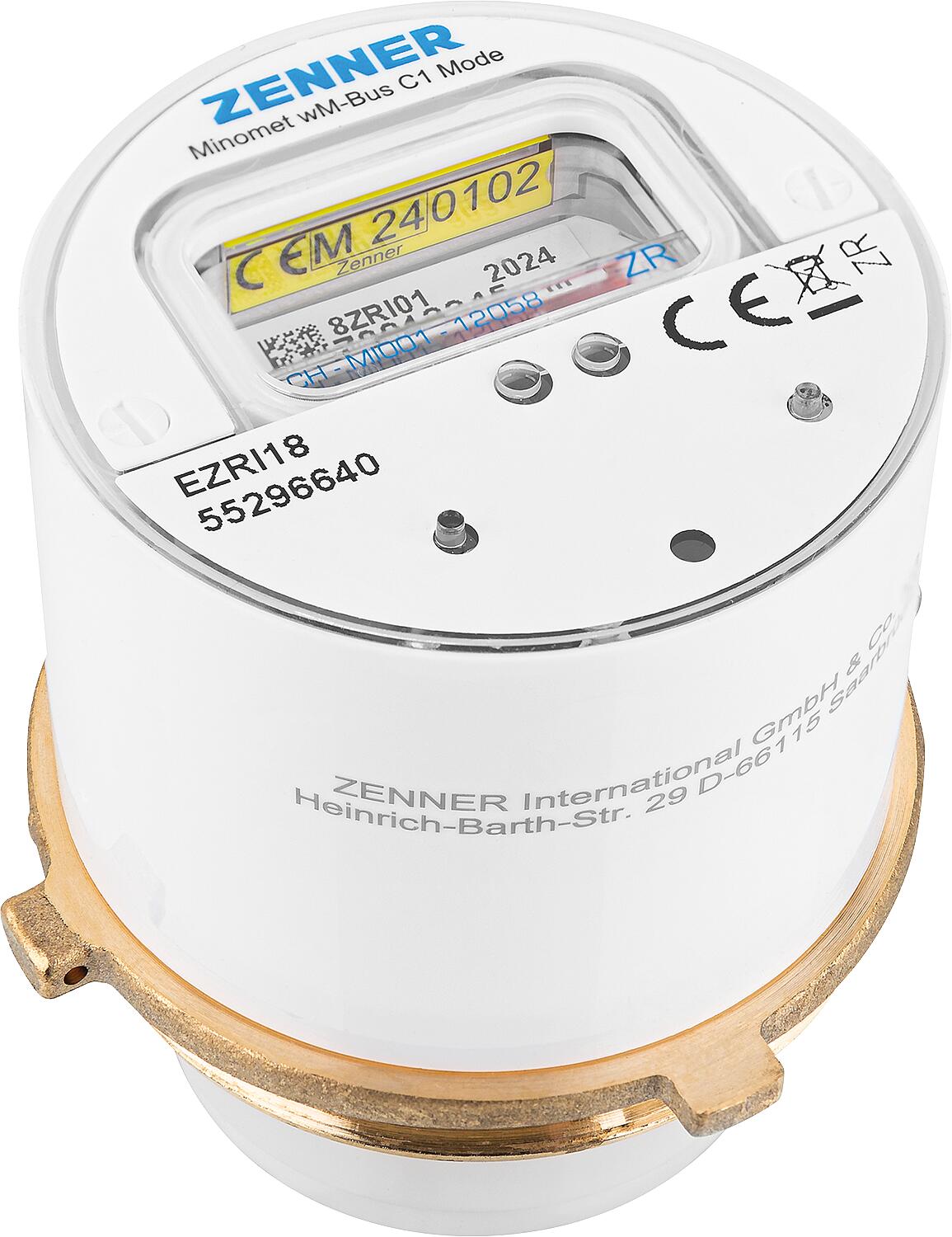Zenner Minomet M64 x 2 V2 30°C 2.5 R40V 325 RK ZR wireless measuring capsule water meter, wireless M-Bus