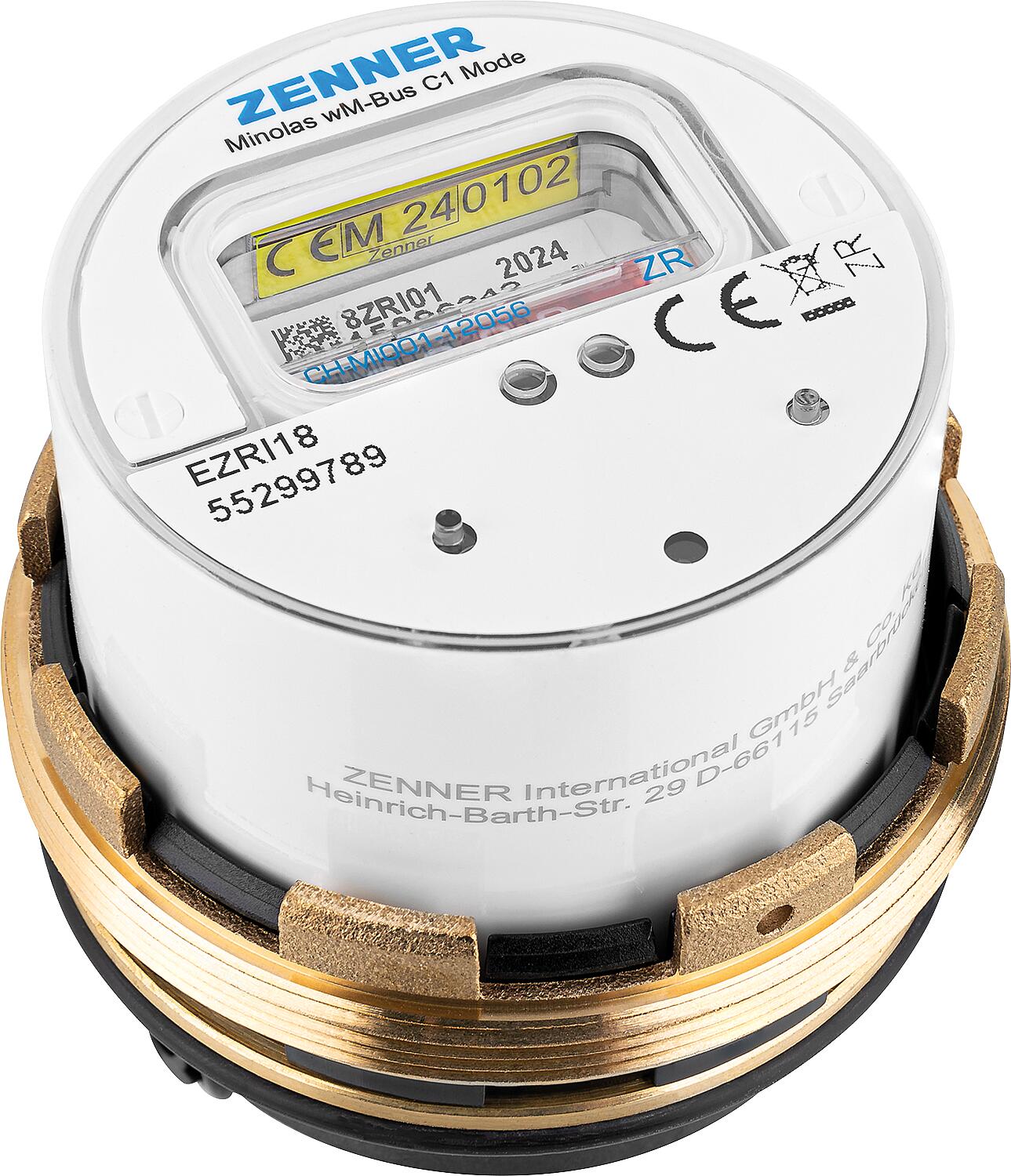 Zenner Minolas M77 x 1.5 V2 30°C 2.5 R40V 325 RK ZR wireless measuring capsule water meter, wireless M-Bus