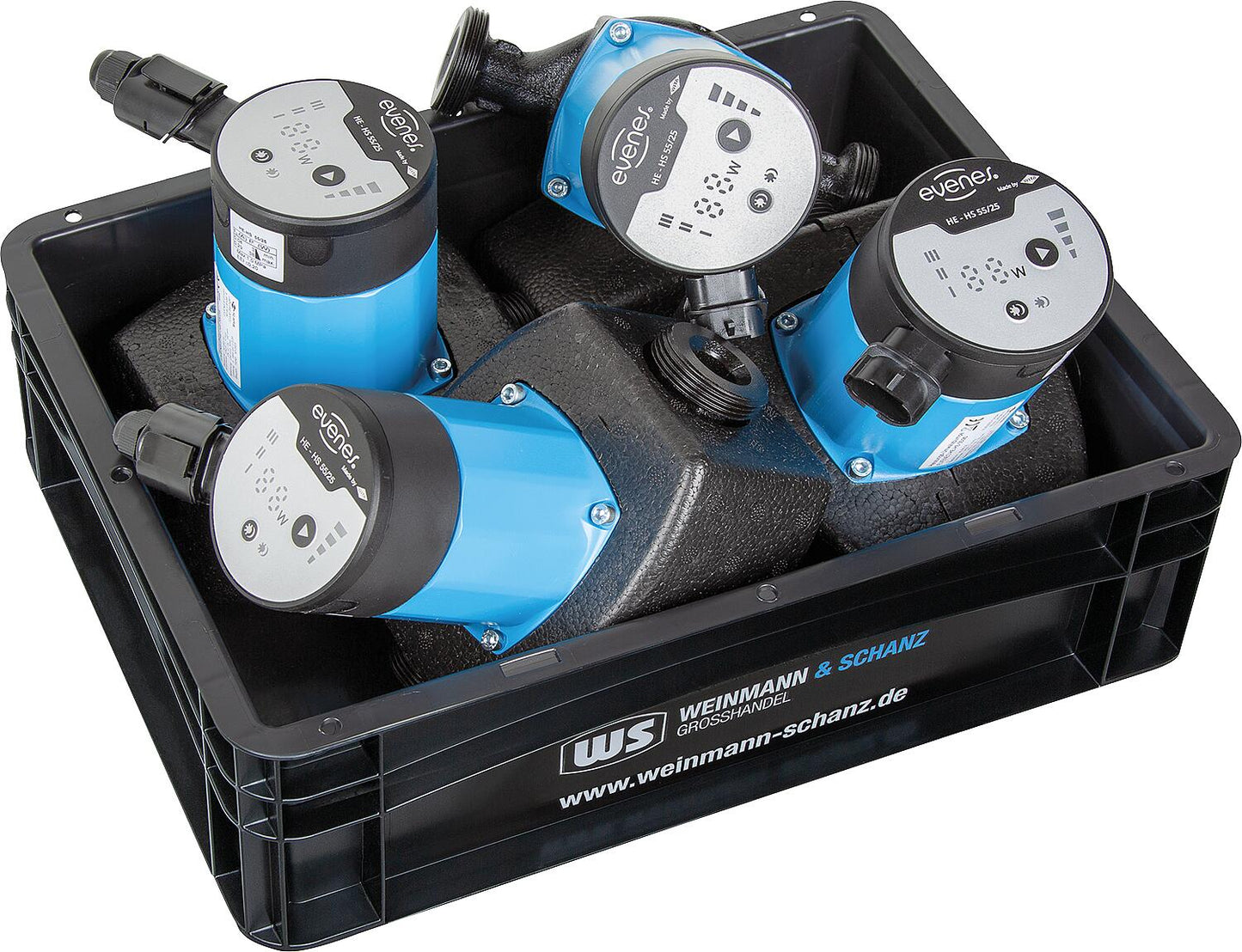 Umwälzpumpe Evenes HE-HS 55-25, Vorteilspaket, 4x Pumpe inkl. WS-Box