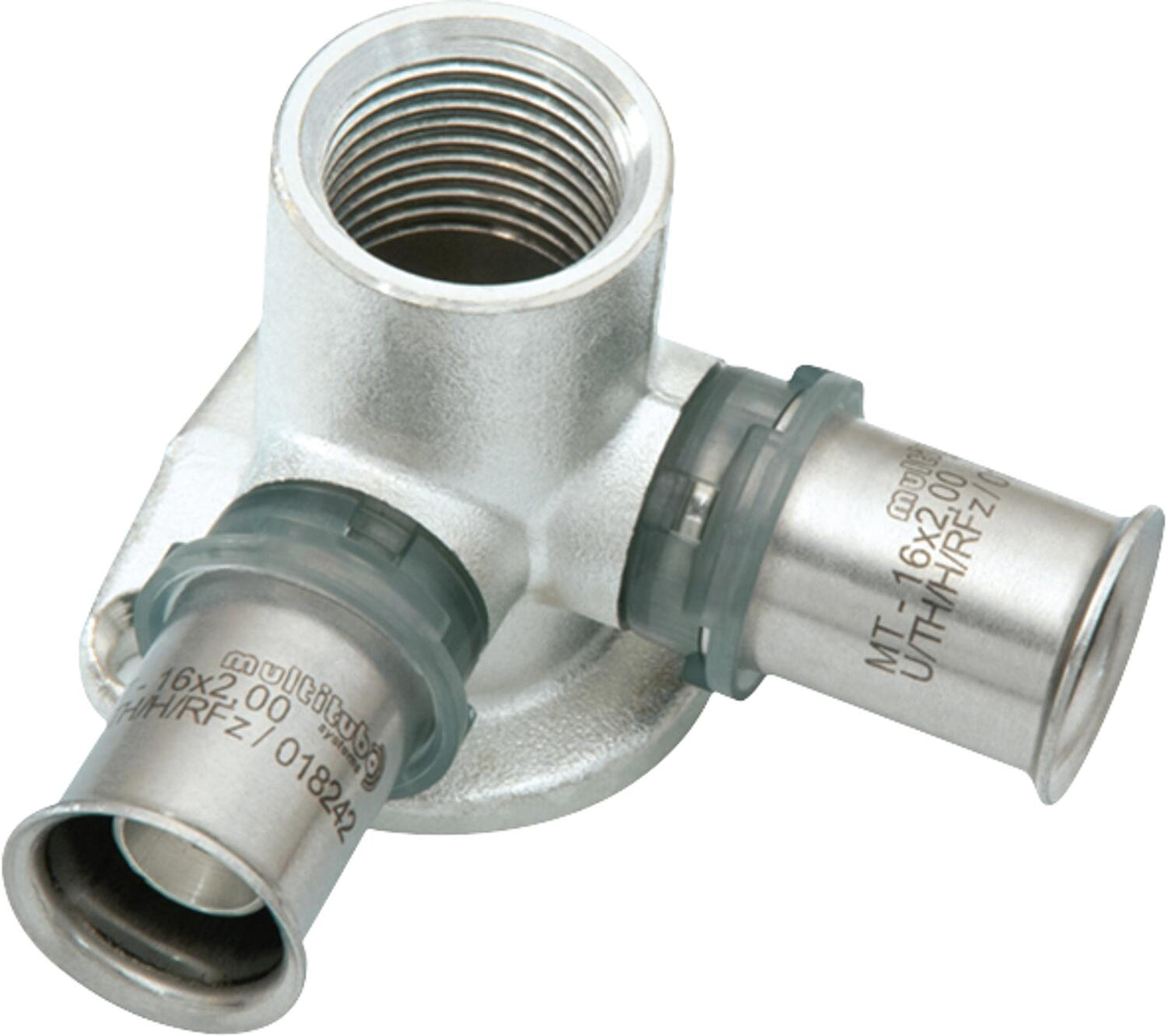 MULTITUBO Press-type double wall plate Ø16mm-DN15 (1/2")-Ø16mm IG