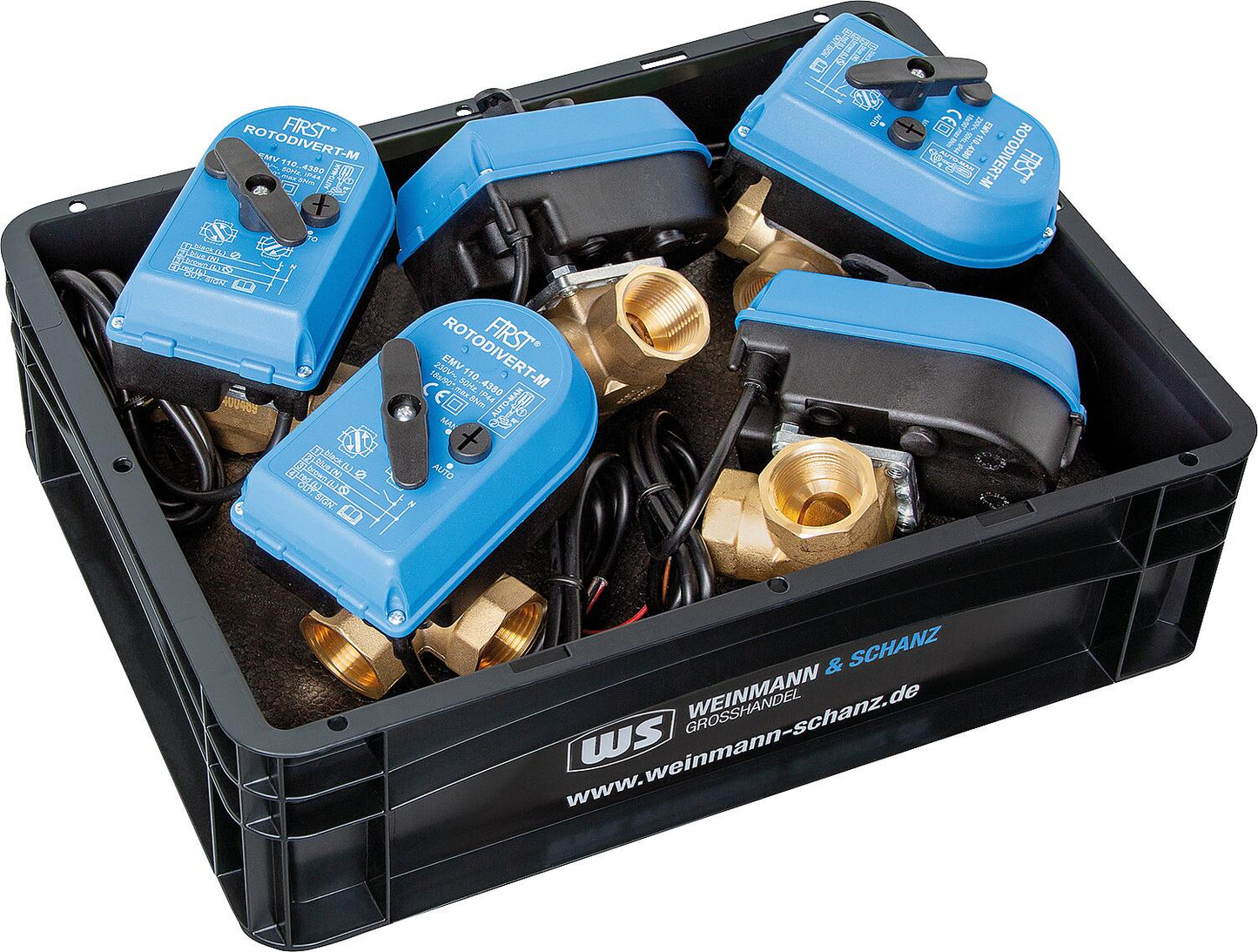 Value pack: 3-way diverter valve Rotodivert EMV, 5-piece set, + WS box included free!
