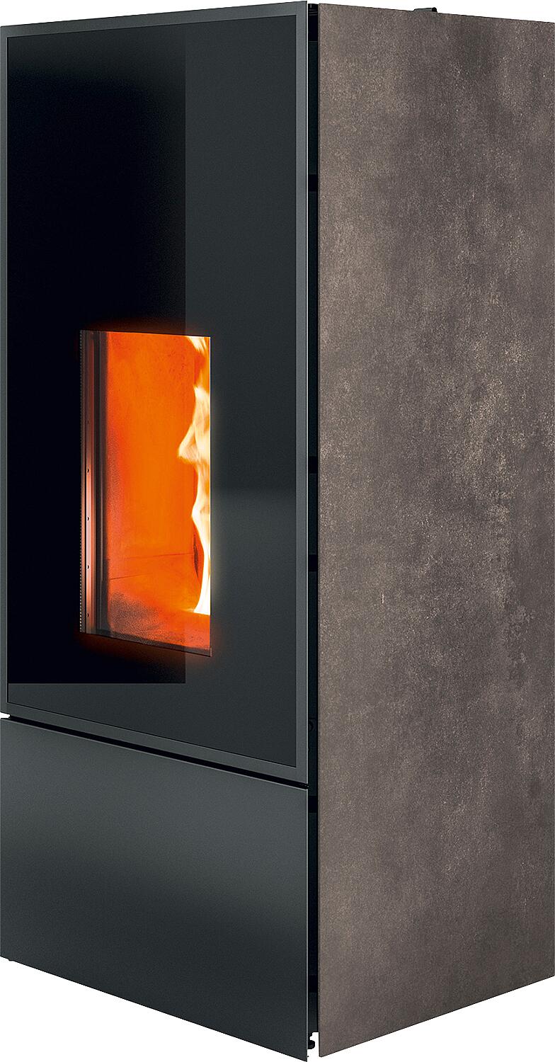 Poêle à granulés EIKO Natural Matic 6 Core R, modèle de base avec boîtier métallique noir, 6,0 kW