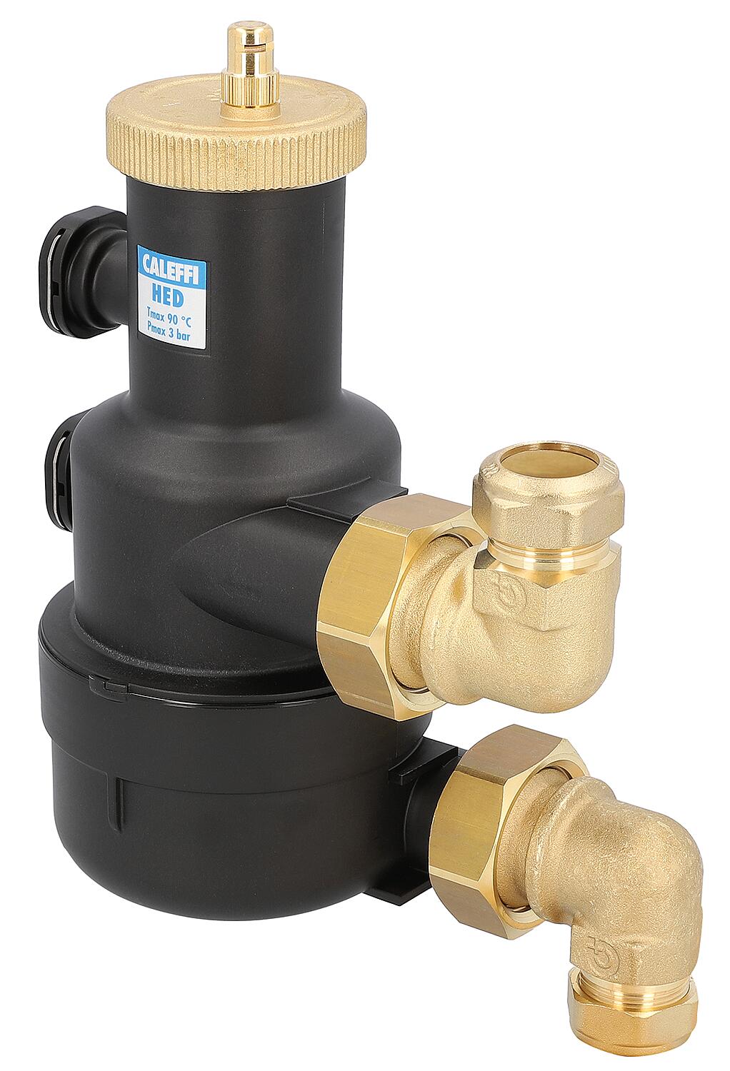 Caleffi HED high-efficiency air vent, 28 mm compression fitting