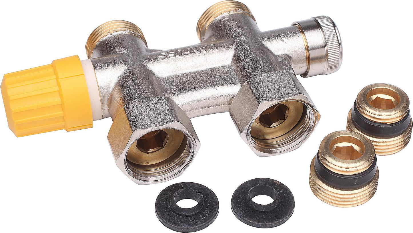 Ventil-Anschlussarmatur Danfoss VHS-UN, Eckform DN15 (1/2")xDN20 (3/4") Eurokonus