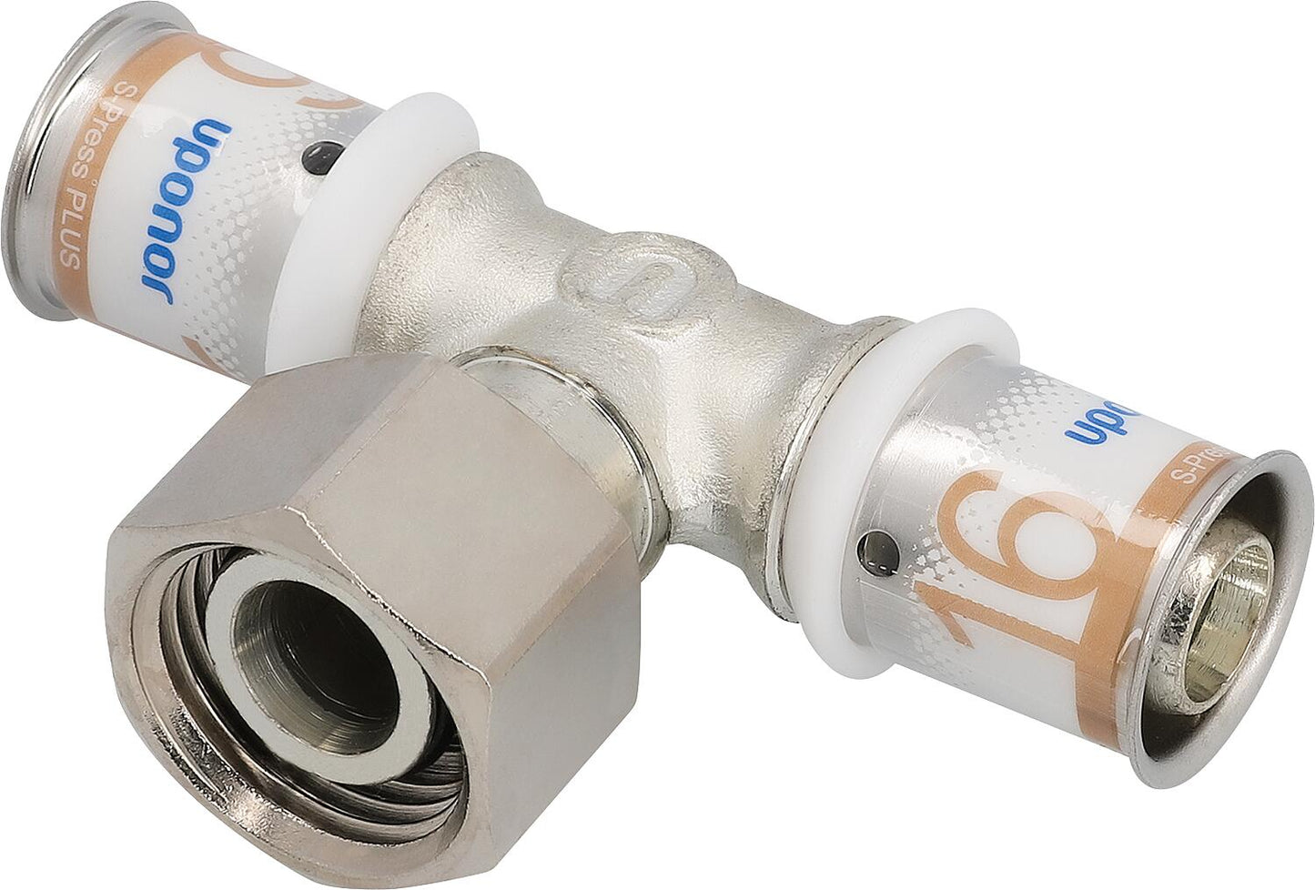 Uponor S-Press PLUS SK-T-piece Geberit Ø16mm-DN15 (1/2")-Ø16mm IG