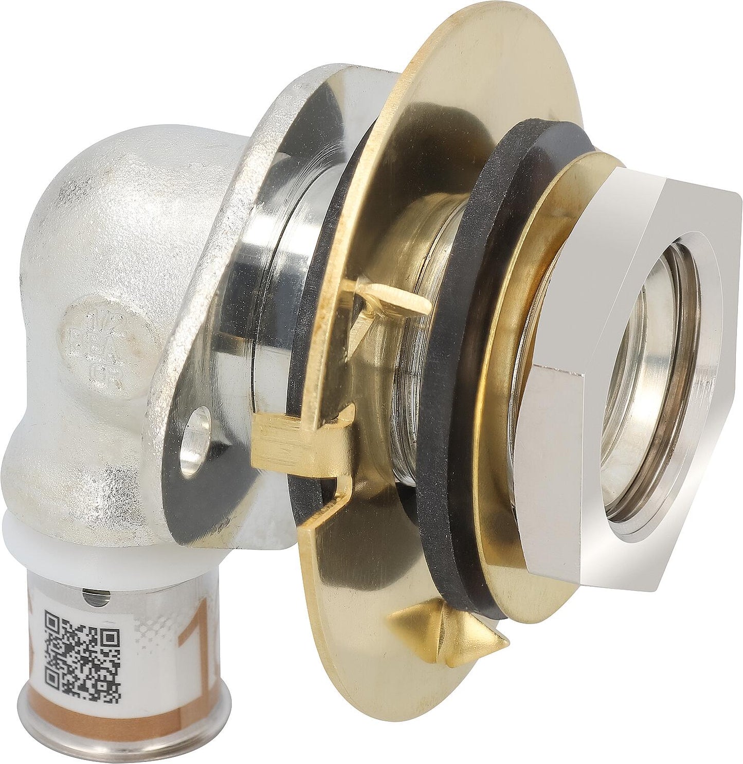 Angle de conduit mural Uponor S-Press PLUS LWC Ø16 mm - DN15 (1/2") IT, I=35