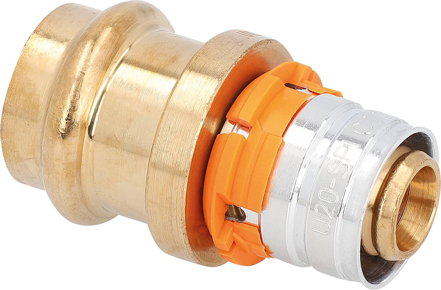 Raccord Uponor S-Press sur acier inoxydable/CU V Ø16 mm-Ø15 mm CU-SST