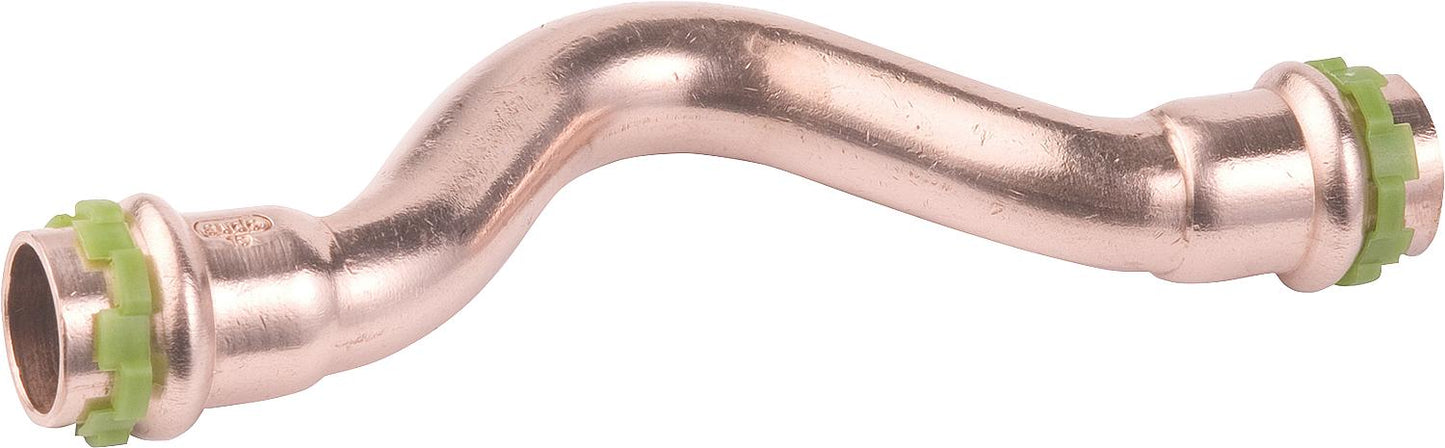 Copper press fitting V-contour jump bend Ø 15 mm type P5085, i/i