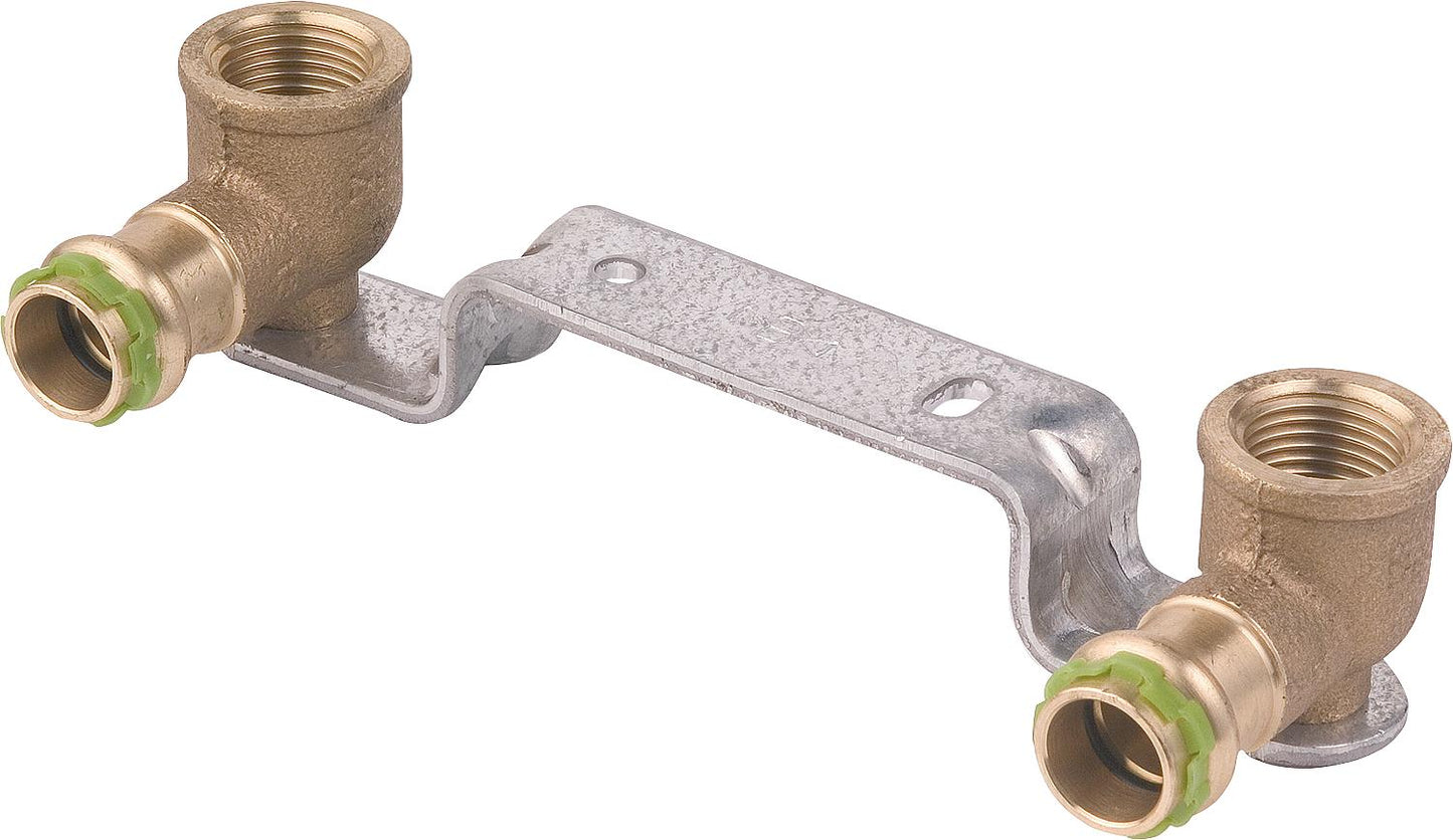 Gunmetal press fitting V-contour assembly unit offset P 4976 15x1/2x150