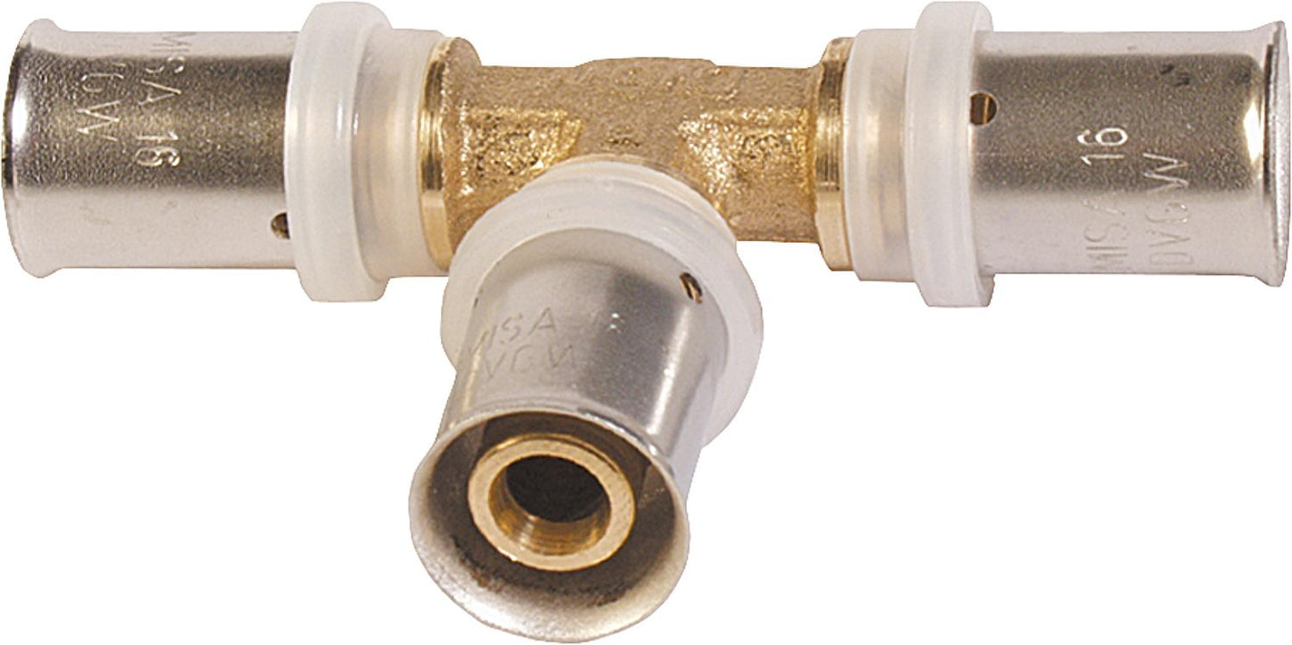 Press fitting for MSVR TH contour T-piece reduced 32x3-32x3-16x2mm